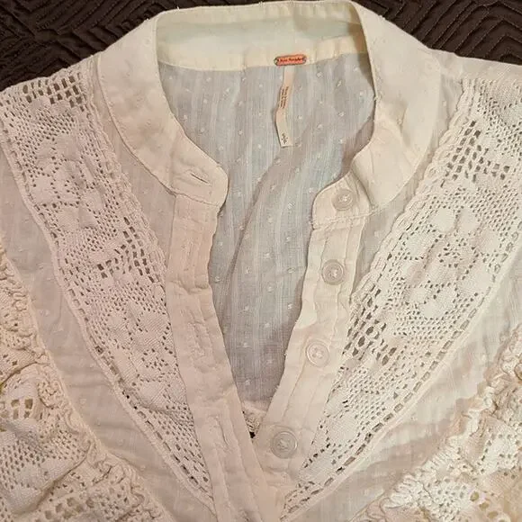 Free People Walk in the Park Top - Cream- S - New - Picture 10 of 11